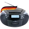 SCHWAIGER 658026 Lecteur CD avec Cassette et Radio MP3 Connexion USB FM Radio AUX Casque Boombox Fonctionnement sur Secteur et P
