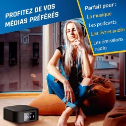 Klim boombox e1 - poste radio cd portable - extra bass avec subwoofer - radio fm, cd, bleutooth, usb, bleutooth, mp3 - mode fila