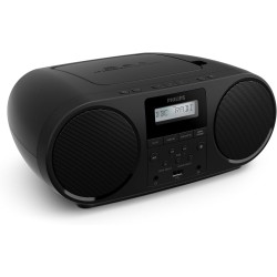 Philips taz6000 lecteur de cd/radio fm tout-en-un avec dab+, bleutooth 5.4, usb, batterie/alimentation ca, amplification dynamiq