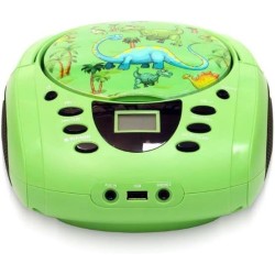 Lecteur - Radio CD - USB WeKids: FM, Lecteur CD/CD-R/CD-RW/MP3, RMS2*2W, entrée Aux et Micro, modèle Dinosaure
