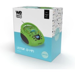 Lecteur - Radio CD - USB WeKids: FM, Lecteur CD/CD-R/CD-RW/MP3, RMS2*2W, entrée Aux et Micro, modèle Dinosaure