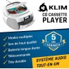 Klim lecteur cd & lecteur cassette audio, am/fm poste radio cd, bleutooth, son stéréo, télécommande, enregistrement de cassettes