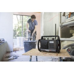 Perfectpro rockbox radio de chantier dab+, fm aux, bleutooth®, fm résistante aux chocs, noir