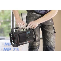Perfectpro rockbox radio de chantier dab+, fm aux, bleutooth®, fm résistante aux chocs, noir