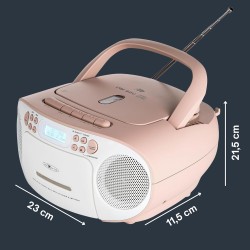 Reflexion RCR2260 Lecteur CD avec Cassette et Radio pour Alimentation Secteur et Batterie (Radio FM PLL, écran LCD, entrée AUX, 