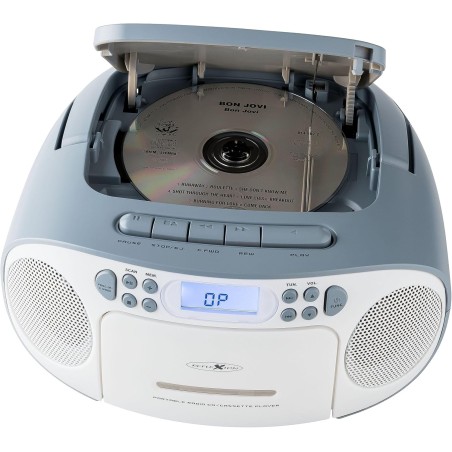 Reflexion RCR2260BL Radio-Lecteur CD FM AUX, CD, Cassette, FM Bleu-Blanc
