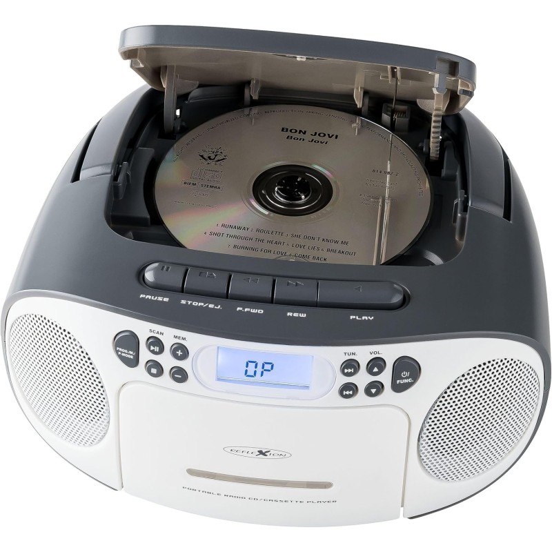 Reflexion RCR2260GR Radio-Lecteur CD FM AUX, CD, Cassette, FM Gris-Blanc