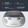 Reflexion RCR2260GR Radio-Lecteur CD FM AUX, CD, Cassette, FM Gris-Blanc