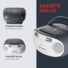 Reflexion RCR2260GR Radio-Lecteur CD FM AUX, CD, Cassette, FM Gris-Blanc