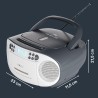 Reflexion RCR2260GR Radio-Lecteur CD FM AUX, CD, Cassette, FM Gris-Blanc