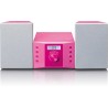Lenco mc-013 rose chaîne stéréo avec radio fm et lecteur cd - rose et gris