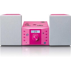 Lenco mc-013 rose chaîne stéréo avec radio fm et lecteur cd - rose et gris