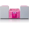 Lenco mc-013 rose chaîne stéréo avec radio fm et lecteur cd - rose et gris
