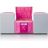 Lenco mc-013 rose chaîne stéréo avec radio fm et lecteur cd - rose et gris