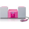 Lenco mc-013 rose chaîne stéréo avec radio fm et lecteur cd - rose et gris