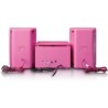 Lenco mc-013 rose chaîne stéréo avec radio fm et lecteur cd - rose et gris