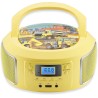 Boombox Portable | Radio FM | Entrée AUX | USB | Prise Casque | Système Compact | Lecteur CD | Chaîne Stéréo | Boombox Jaune Gla
