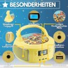 Boombox Portable | Radio FM | Entrée AUX | USB | Prise Casque | Système Compact | Lecteur CD | Chaîne Stéréo | Boombox Jaune Gla