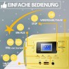 Boombox Portable | Radio FM | Entrée AUX | USB | Prise Casque | Système Compact | Lecteur CD | Chaîne Stéréo | Boombox Jaune Gla