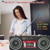Lecteur enregistreur à cassettes rétro années 80 avec boombox bleutooth, radio am/fm/oc, enregistrement usb, prise casque, son s