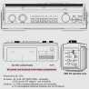 Lecteur enregistreur à cassettes rétro années 80 avec boombox bleutooth, radio am/fm/oc, enregistrement usb, prise casque, son s