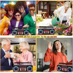 Lecteur enregistreur à cassettes rétro années 80 avec boombox bleutooth, radio am/fm/oc, enregistrement usb, prise casque, son s
