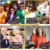 Lecteur enregistreur à cassettes rétro années 80 avec boombox bleutooth, radio am/fm/oc, enregistrement usb, prise casque, son s