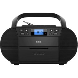 Bsl boombox radio cd portable avec boîtier et bleutooth jl2021a | 6 w rms | fm et usb | mp3 | écran lcd | aux in et usb casque