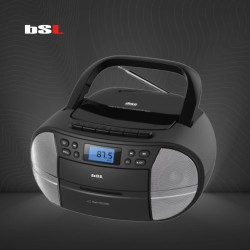 Bsl boombox radio cd portable avec boîtier et bleutooth jl2021a | 6 w rms | fm et usb | mp3 | écran lcd | aux in et usb casque