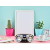 Cyberlux Lecteur CD portable, stéréo, USB, Boombox, CD/CD-R, radio FM, entrée AUX, prise casque, 20 emplacements mémoire, lumièr