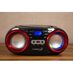 GP Lecteur CD portable, lumières disco LED Boombox avec CD/CD-R USB, radio FM, entrée AUX, prise casque, 20 emplacements de mémo