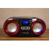 GP Lecteur CD portable, lumières disco LED Boombox avec CD/CD-R USB, radio FM, entrée AUX, prise casque, 20 emplacements de mémo