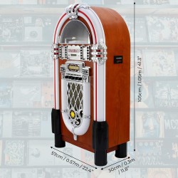 Monstershop – jukebox style rétro années 50 à eclairages led couleurs changeantes avec port usb, bleutooth, aux, lecteur cd, lec