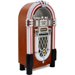 Monstershop – jukebox style rétro années 50 à eclairages led couleurs changeantes avec port usb, bleutooth, aux, lecteur cd, lec