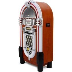 Monstershop – jukebox style rétro années 50 à eclairages led couleurs changeantes avec port usb, bleutooth, aux, lecteur cd, lec