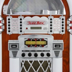 Monstershop – jukebox style rétro années 50 à eclairages led couleurs changeantes avec port usb, bleutooth, aux, lecteur cd, lec