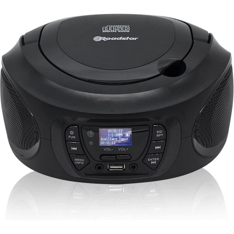 Roadstar CDR-375D+/BK Radio CD Player Portable Dab/Dab+ / FM, Lecteur CD-MP3, CD-R, CD-RW, USB, Stereo, Télécommande, AUX-in, So