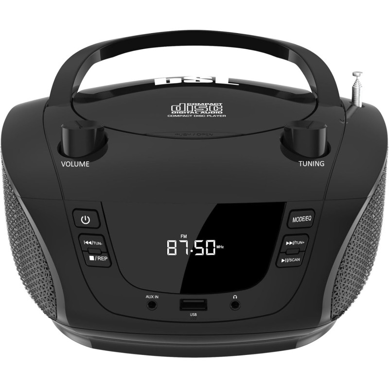 Boombox bsl jl-2031a radio cd portable bleutooth avec 4 w de puissance rms radio fm et port usb compatible avec fichiers mp3 écr