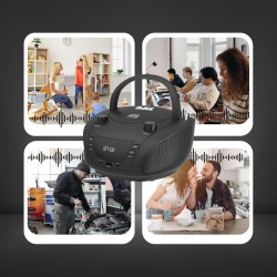 Boombox bsl jl-2031a radio cd portable bleutooth avec 4 w de puissance rms radio fm et port usb compatible avec fichiers mp3 écr