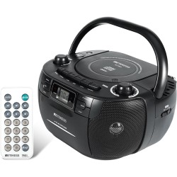 Retekess TR621 Boombox Poste Radio CD,Lecteur Cassette Audio,Boombox Stereo avec Enregistrement,Télécommande,Prise en Charge USB