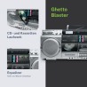 Muse m-380gbs boombox cassettes rétro avec lecteur cd, aux et bleutooth, compatible smartphone, enregistreur cassette, design vi
