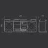 Muse m-380gbs boombox cassettes rétro avec lecteur cd, aux et bleutooth, compatible smartphone, enregistreur cassette, design vi