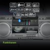 Muse m-380gbs boombox cassettes rétro avec lecteur cd, aux et bleutooth, compatible smartphone, enregistreur cassette, design vi