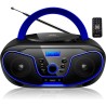 Lecteur cd/cd-r portable - boombox - usb - radio fm - entrée aux - prise casque enfant - chaîne stéréo - système compact (dark b