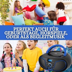 Lecteur cd/cd-r portable - boombox - usb - radio fm - entrée aux - prise casque enfant - chaîne stéréo - système compact (dark b
