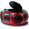 Aiwa bbtc-550rd radio cassette portable avec cd, bleutooth et usb, enregistreur de cassettes coloris : rouge.