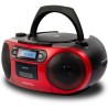 Aiwa bbtc-550rd radio cassette portable avec cd, bleutooth et usb, enregistreur de cassettes coloris : rouge.