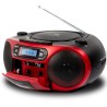 Aiwa bbtc-550rd radio cassette portable avec cd, bleutooth et usb, enregistreur de cassettes coloris : rouge.