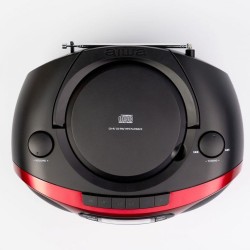 Aiwa bbtc-550rd radio cassette portable avec cd, bleutooth et usb, enregistreur de cassettes coloris : rouge.