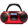 Aiwa bbtc-550rd radio cassette portable avec cd, bleutooth et usb, enregistreur de cassettes coloris : rouge.